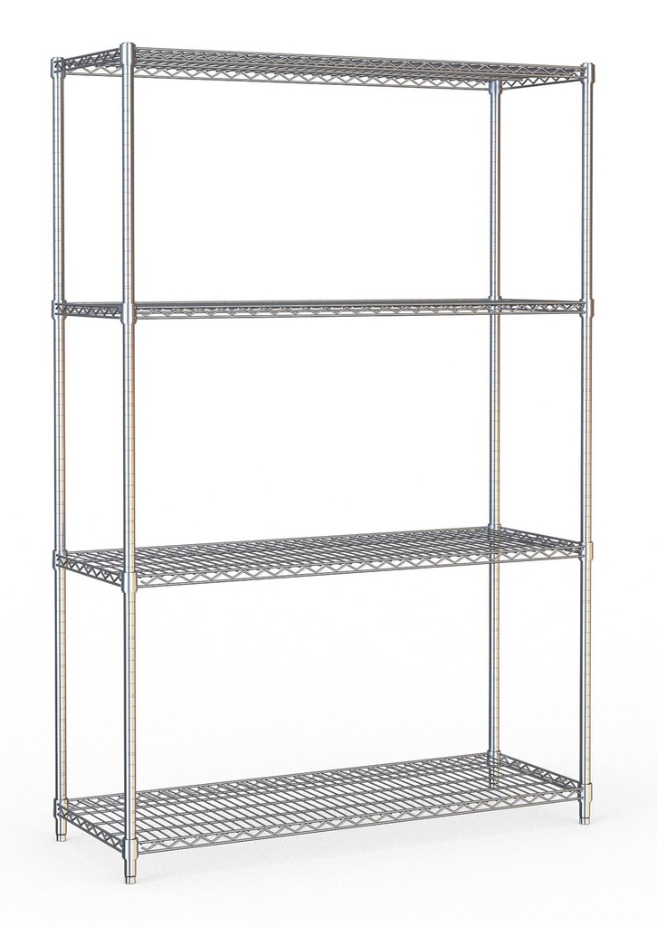Wandbretter 4 Levels 1200, 1200 x 450 x 1800 mm, chrom