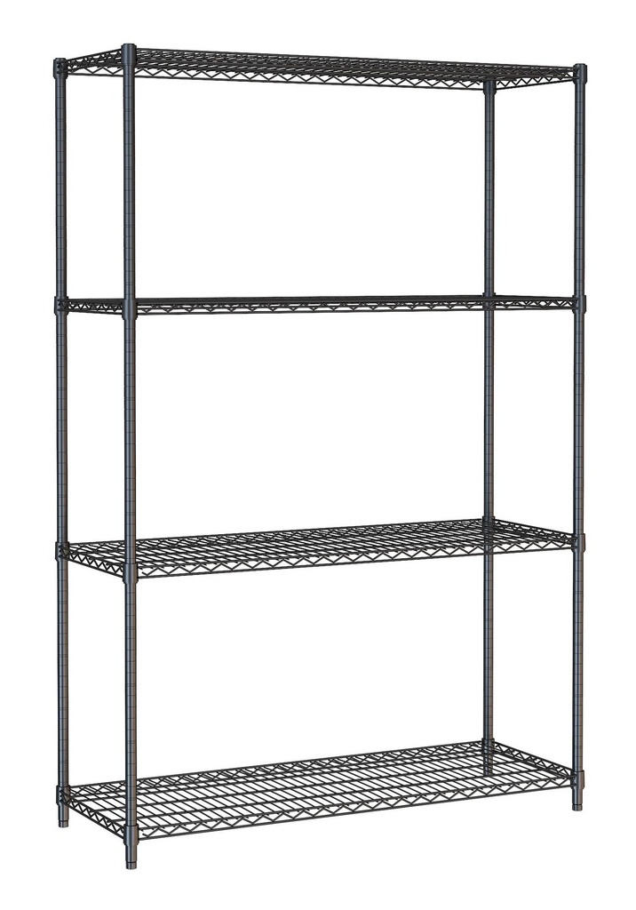 Wandbretter 4 Levels 1200, 1200 x 450 x 1800 mm, schwarz