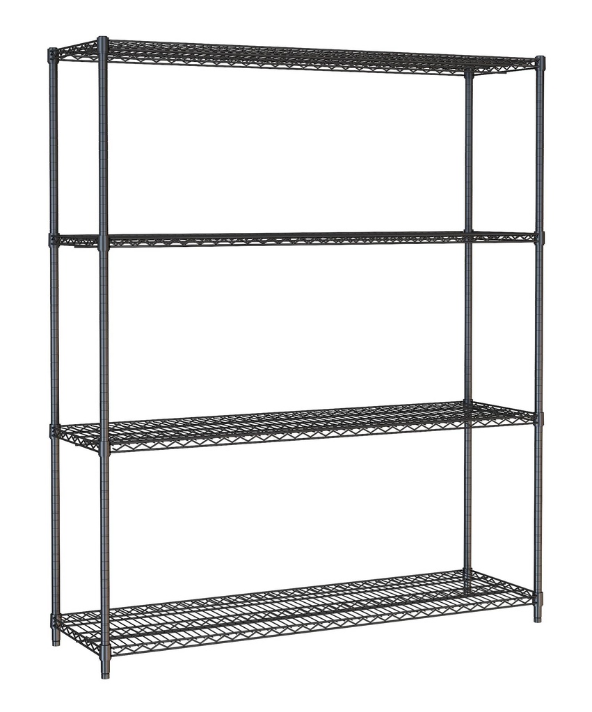Wandbretter 4 Levels 1500, 1500 x 450 x 1800 mm, schwarz
