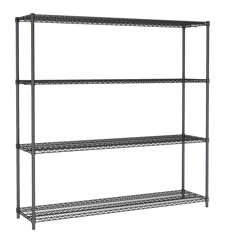 Wandbretter 4 Levels 1800, 1800 x 450 x 1800 mm, schwarz