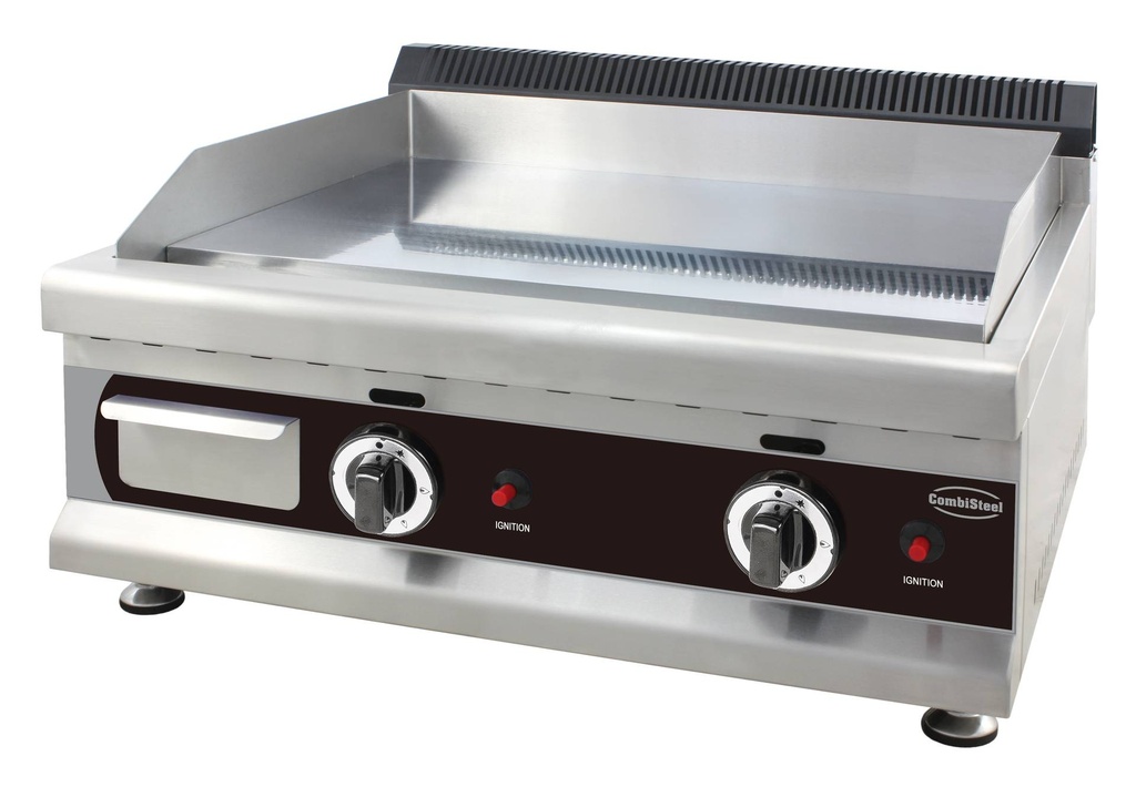 Gas Grillplatte Chrom mit Propan aus Edelstahl, 650 x 575 x 365 mm
