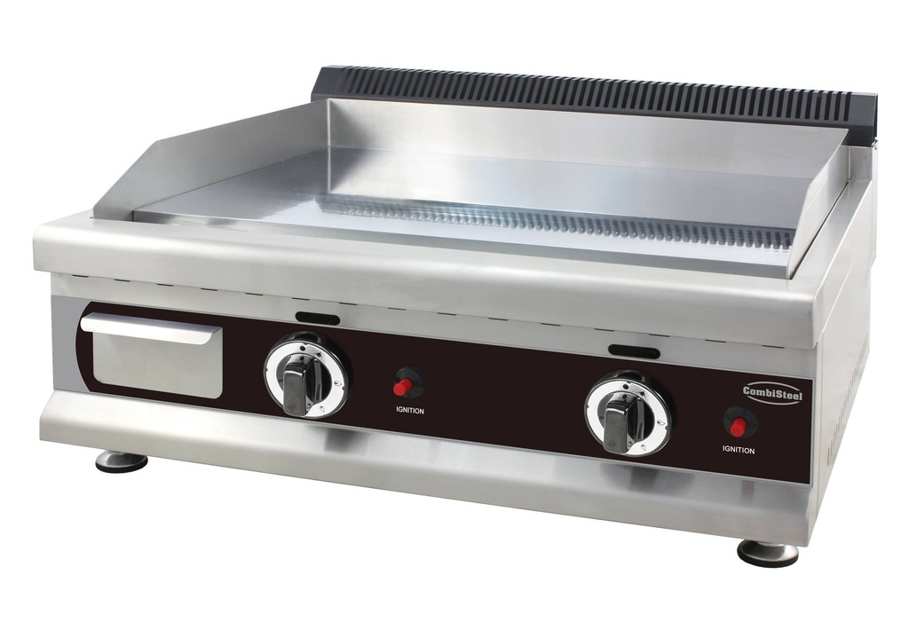 Gas Grillplatte Chrom mit Propan aus Edelstahl, 800 x 575 x 365 mm