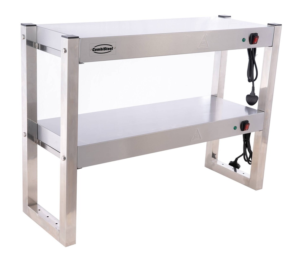 Aufsatzbord Halogen aus Edelstahl, 900 x 300 x 650 mm
