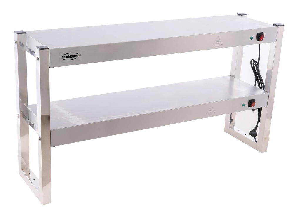 Aufsatzbord Halogen aus Edelstahl, 1200 x 300 x 650 mm