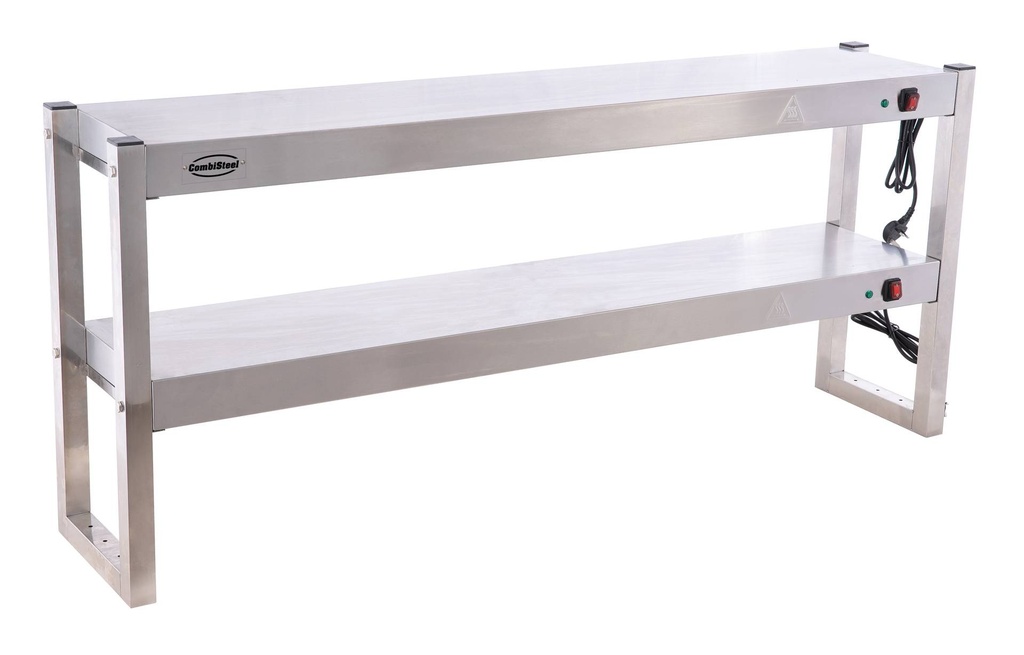 Aufsatzbord Halogen aus Edelstahl, 1500 x 300 x 650 mm