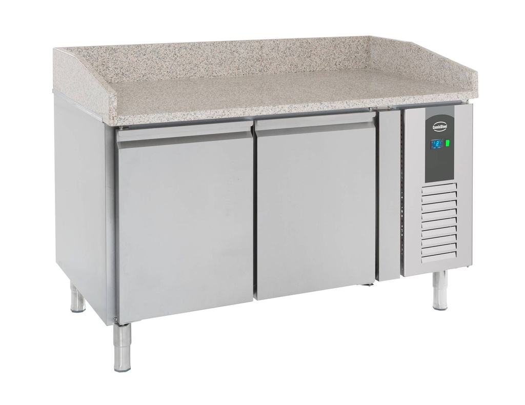 Pizzatisch 2 aus Edelstahl, 1510 x 800 x 1000 mm, 390 L