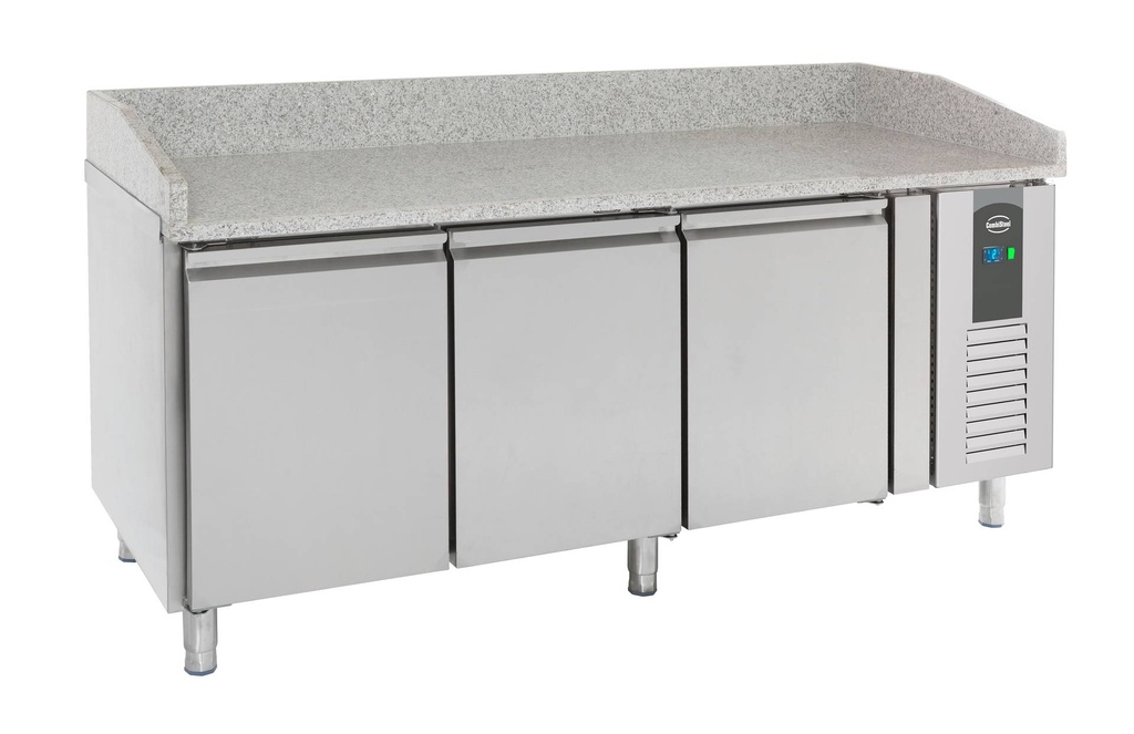 Pizzatisch 3 aus Edelstahl, 2020 x 800 x 1000 mm, 580 L