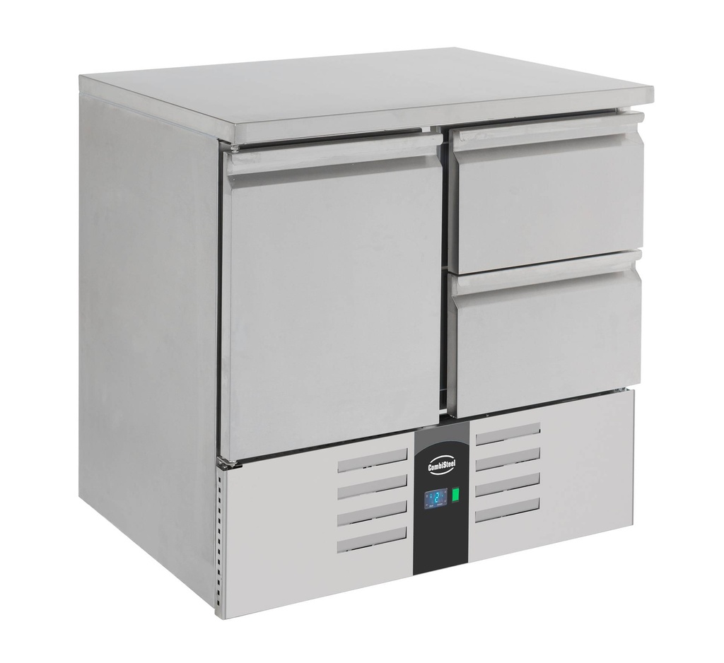 Kühltisch 1 TÜR/2 aus Edelstahl, 900 x 700 x 875 mm