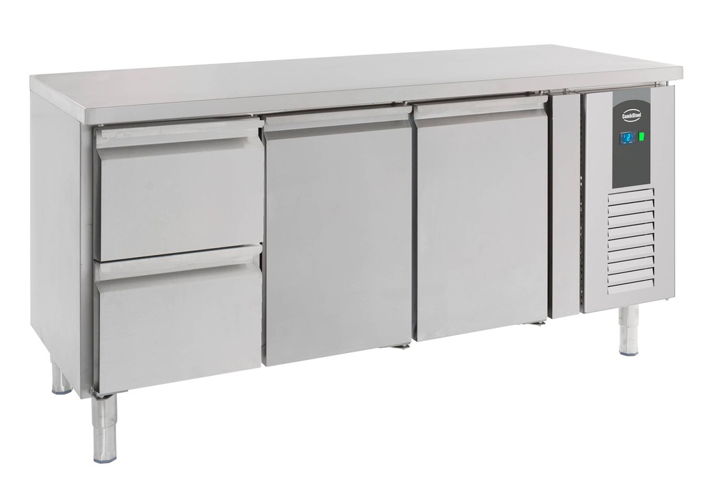 700 Kühltisch 2 Türen aus Edelstahl, 1795 x 700 x 850 mm