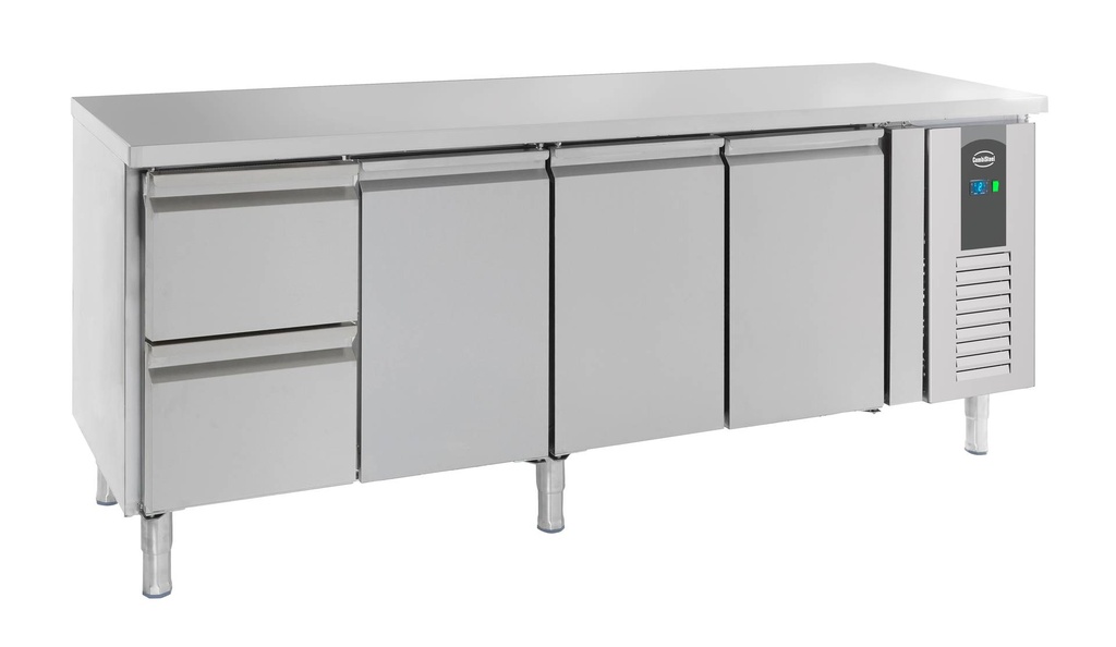 700 Kühltisch 3 Türen aus Edelstahl, 2230 x 700 x 850 mm