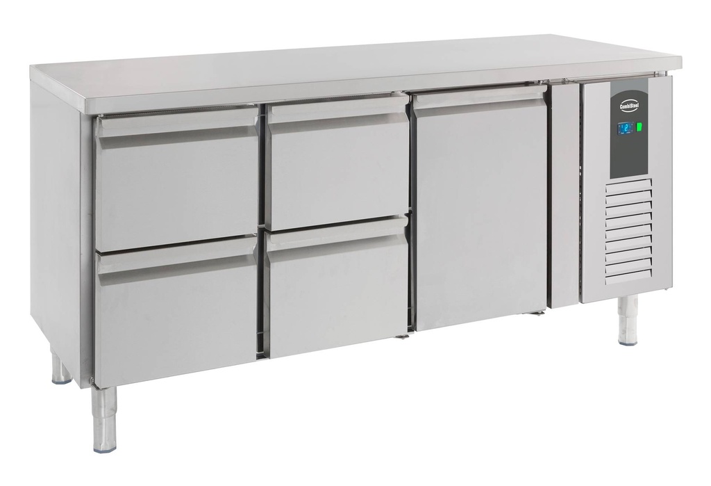 700 Kühltisch 1 Tür aus Edelstahl, 1795 x 700 x 850 mm