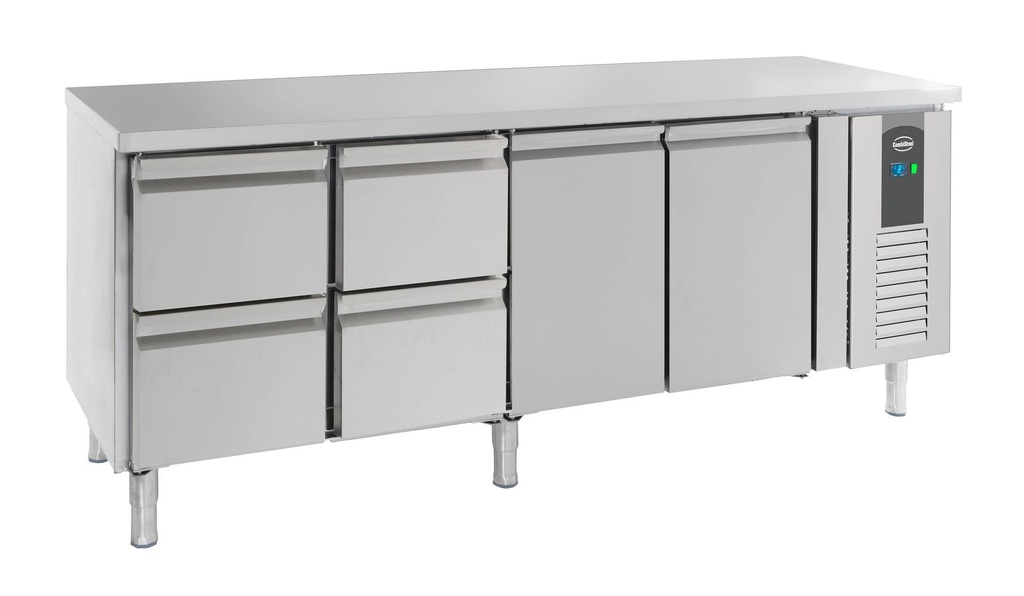 700 Kühltisch 2 Türen aus Edelstahl, 2230 x 700 x 850 mm