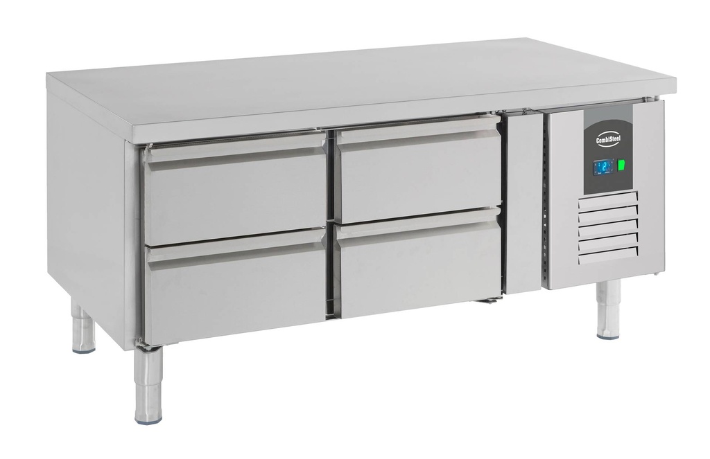 Kühltisch 650 mit Schubladen aus Edelstahl, 1200 x 700 x 650 mm, 168 L