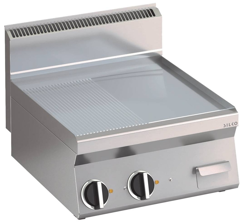 KBS Elektro Grillplatte glatt hartverchromt mit 2 Heizzonen Tischgerät