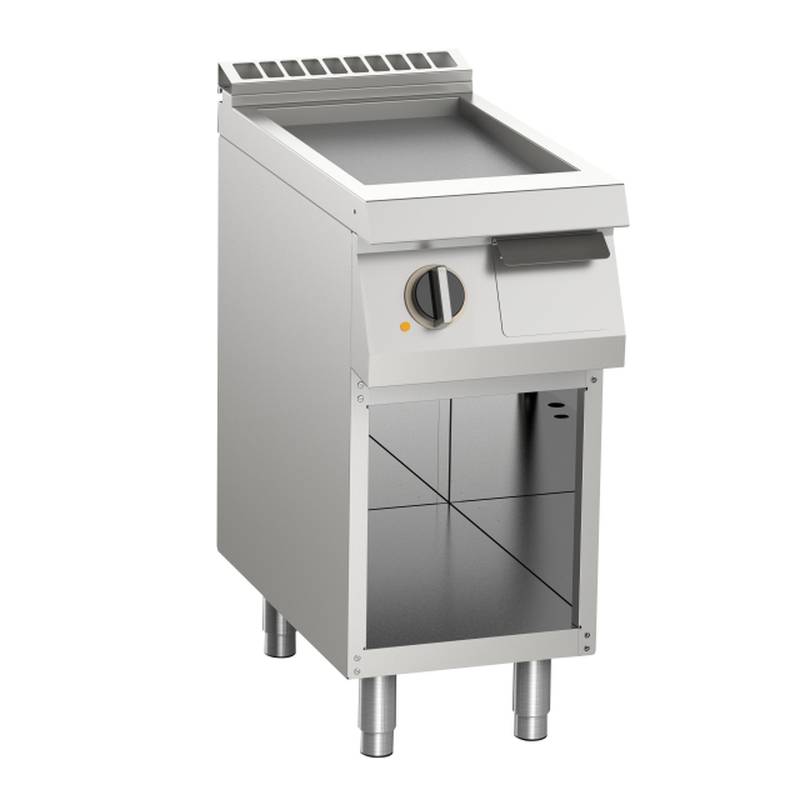 KBS Elektro-Grillplatte glatt aus Edelstahl 5,4kW mit 1 Heizzone offener Unterbau