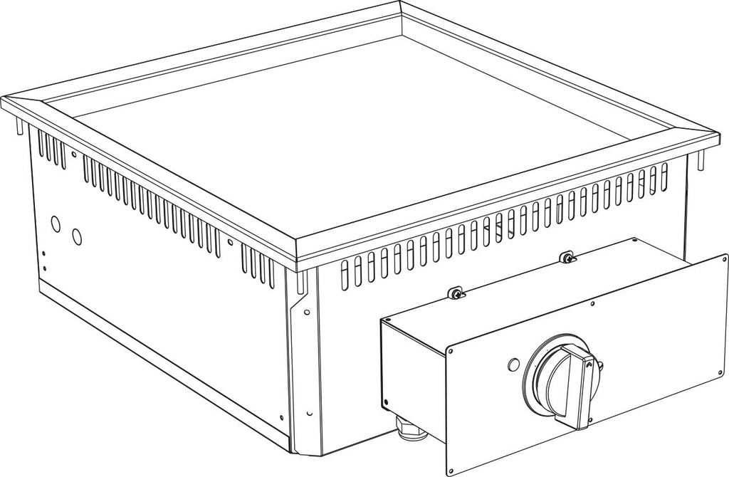 KBS Elektro Grillplatte Grillfläche glatt verchromt Drop In 700 Breite 600mm