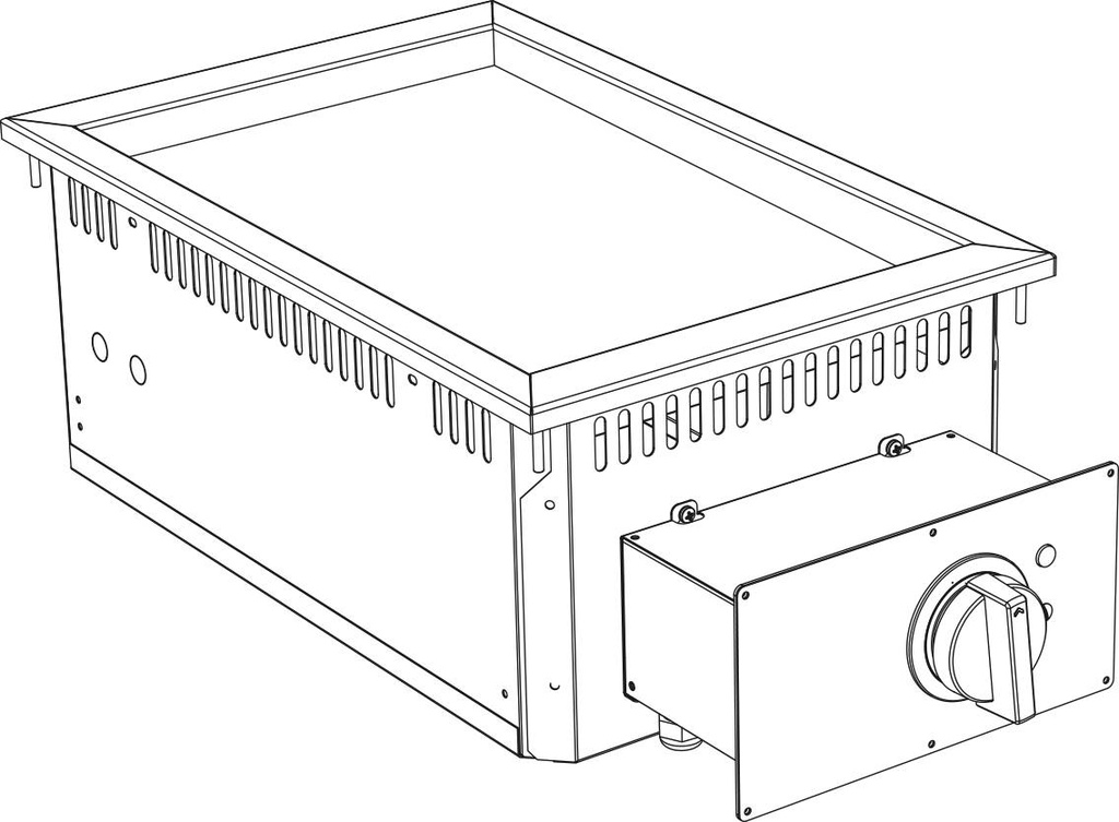 KBS Elektro Grillplatte Grillfläche gerillt verchromt Drop In 700 Breite 600mm