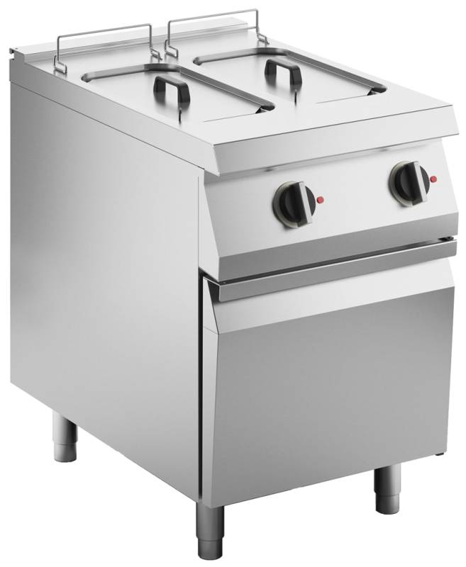 KBS Elektro-Fritteuse 2 Becken je 10 Liter Standgerät 18kW Klappheizung