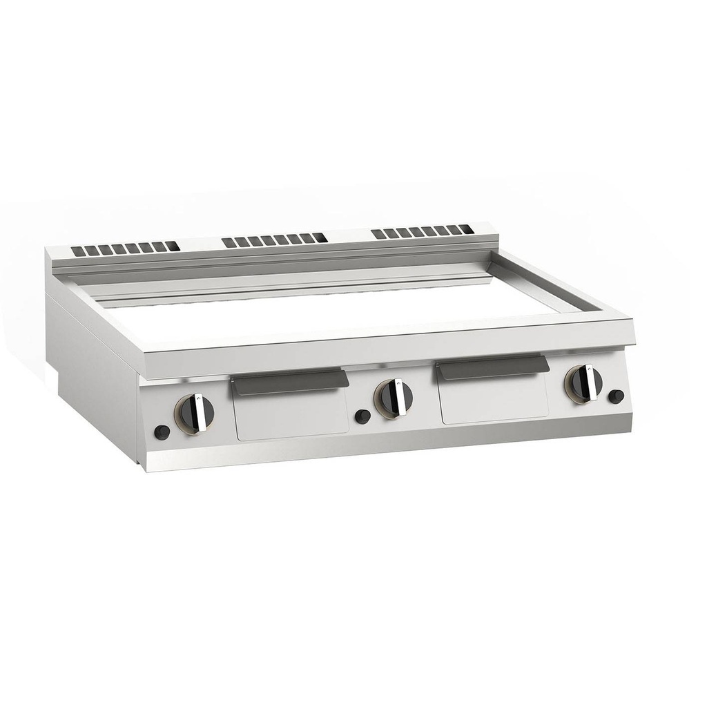 KBS Gas-Grillplatte glatt verchromt 21kW mit 3 Heizzonen, Auftischgerät