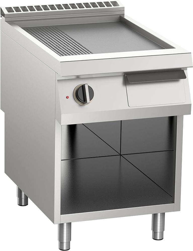 KBS Gas-Grillplatte geteilt aus Edelstahl 10,5kW mit 2 Heizzonen offener Unterbau