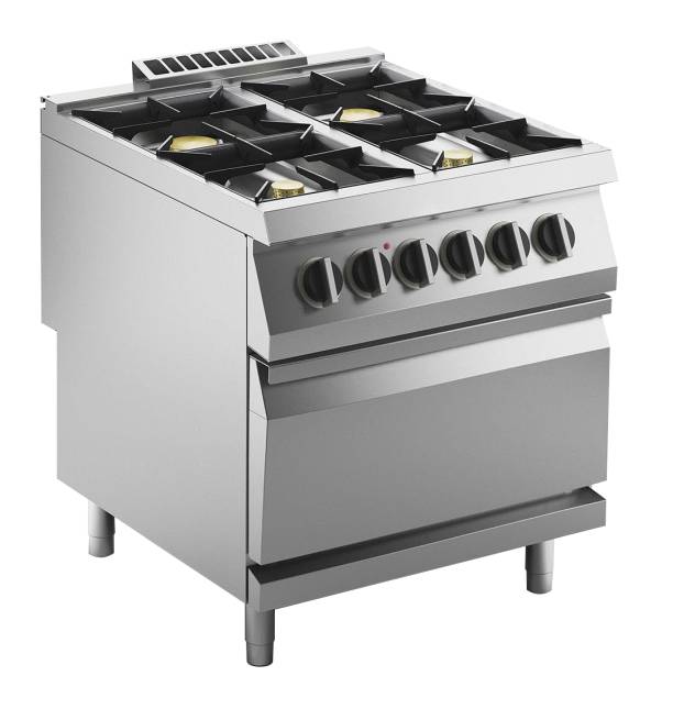 KBS Gas-Herd 4 Brenner 27 kW mit Elektro-Ofen 6kW
