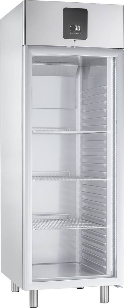 KBS Edelstahl-Gewerbekühlschrank KU 722 G GN 2/1 mit Glastür