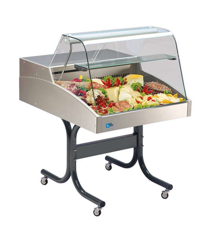 KBS Mehrzweckvitrine Super 1250 C mit gebogenem Glasaufbau