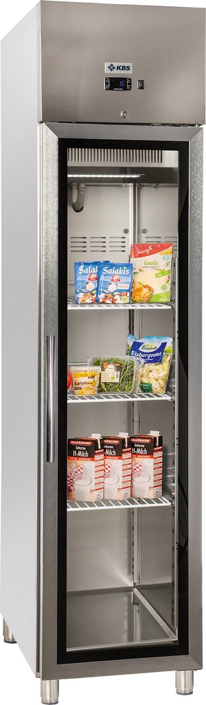 KBS Edelstahl Gewerbekühlschrank mit Glastür KU 356 G