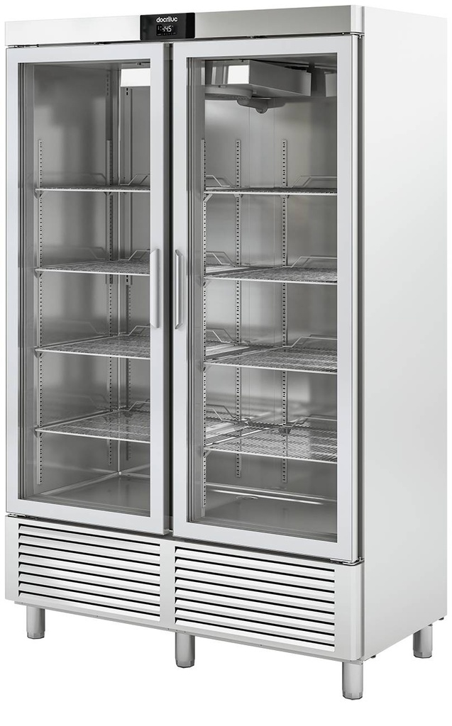 KBS Edelstahlkühlschrank mit Glastüren KU 1300 G