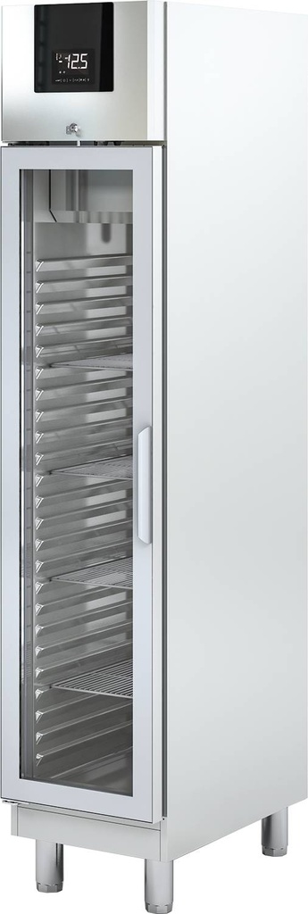 KBS Edelstahl-Tiefkühlschrank mit Glastür TKU 359 G