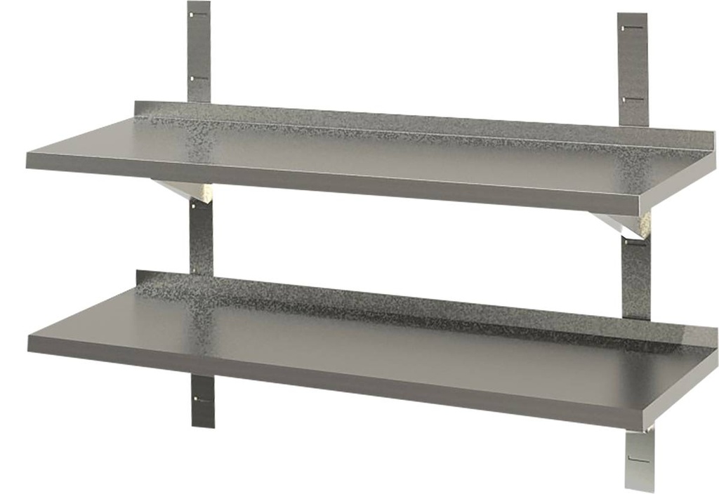 KBS Wandbord 2 Böden mit Aufkantung B 140cm x T 40cm