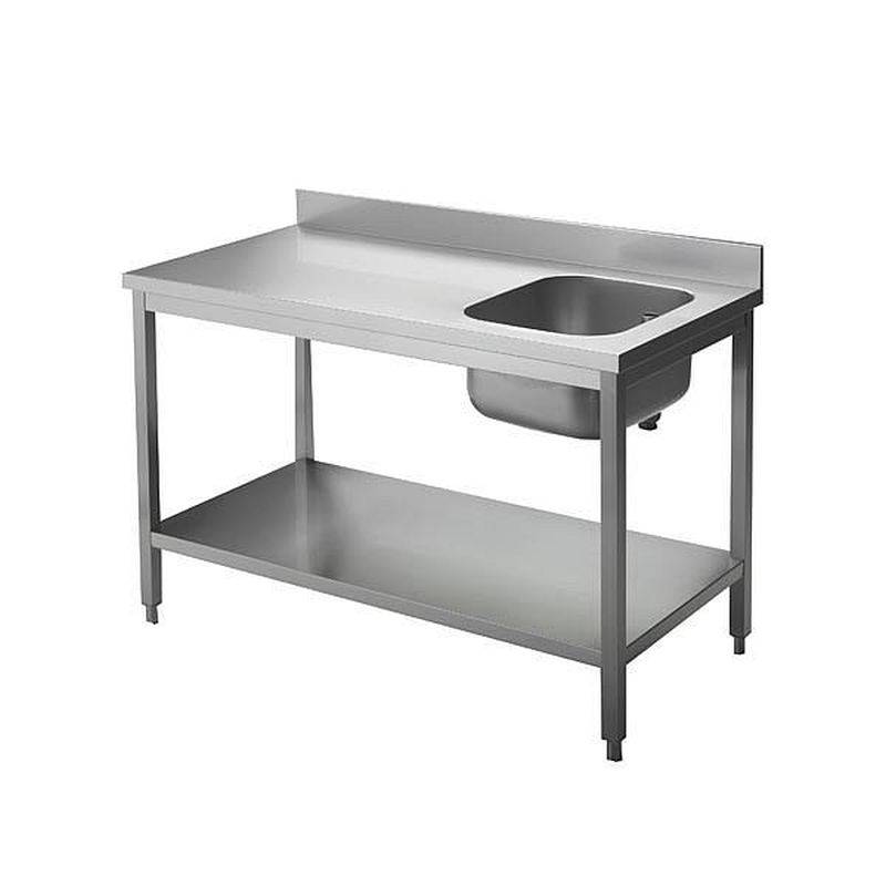 KBS Chef-Tisch mit Aufkantung B 140cm-Becken links