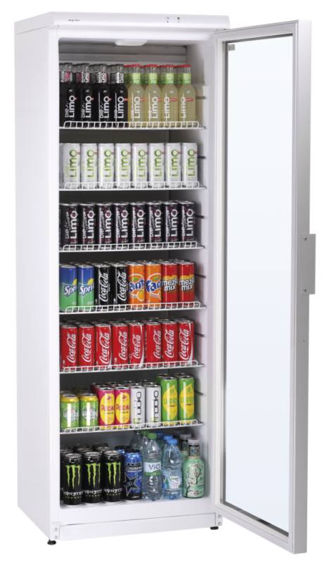 KBS Glastürkühlschrank CD 350 weiß - Türanschlag links