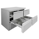Kühltisch Mini / 2-fach - mit 4 Schubladen, 900 x 700 mm