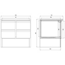 Kühltisch Mini / 2-fach - mit 4 Schubladen, 900 x 700 mm