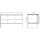 Kühltisch Mini / 3-fach - mit 6 Schubladen, 1365 x 700 mm