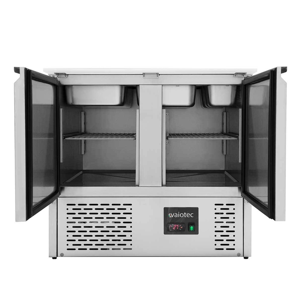 Saladette / 2-fach mit Klappdeckel, 900 x 700 mm