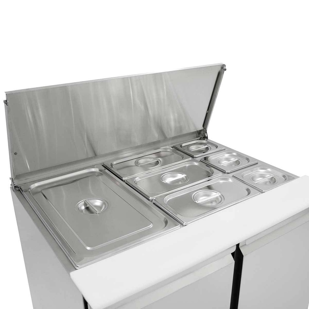 Saladette / 2-fach mit Klappdeckel, 900 x 700 mm