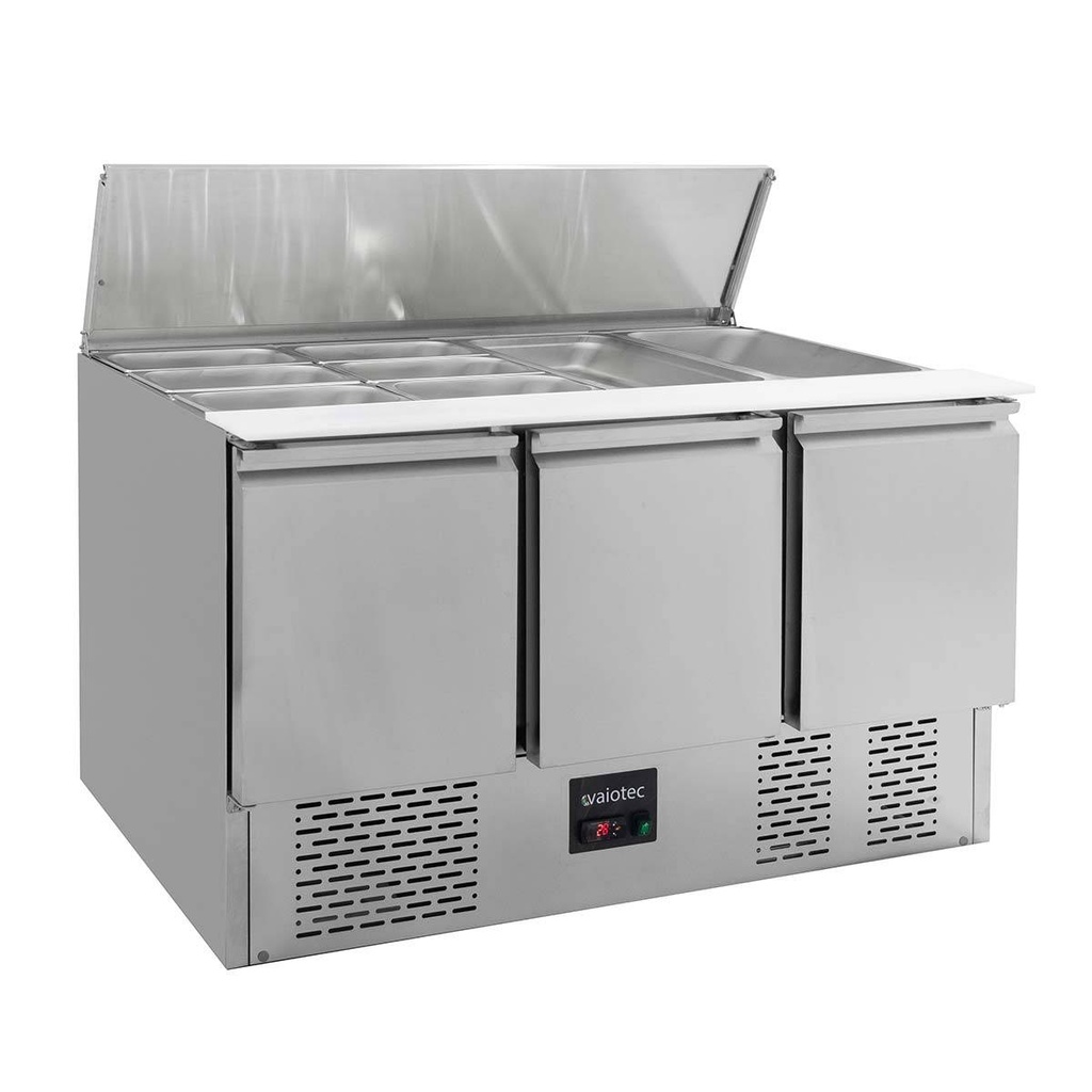 Saladette / 3-fach mit Klappdeckel, 1365 x 700 mm
