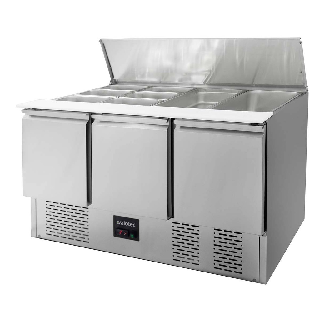 Saladette / 3-fach mit Klappdeckel, 1365 x 700 mm