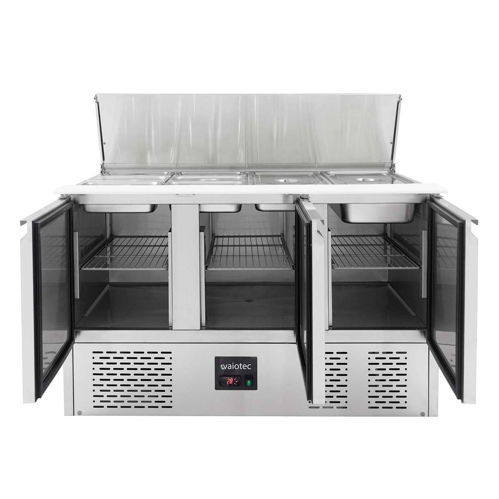 Saladette / 3-fach mit Klappdeckel, 1365 x 700 mm