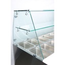 Saladette / 3-fach mit eckigem Glasaufsatz, 1365 x 700 mm