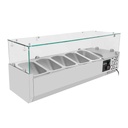 Kühlaufsatz mit Glasabdeckung 5xGN1/4, 1200 x 335 mm