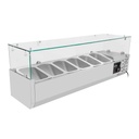 Kühlaufsatz mit Glasabdeckung 6xGN1/4, 1400 x 335 mm
