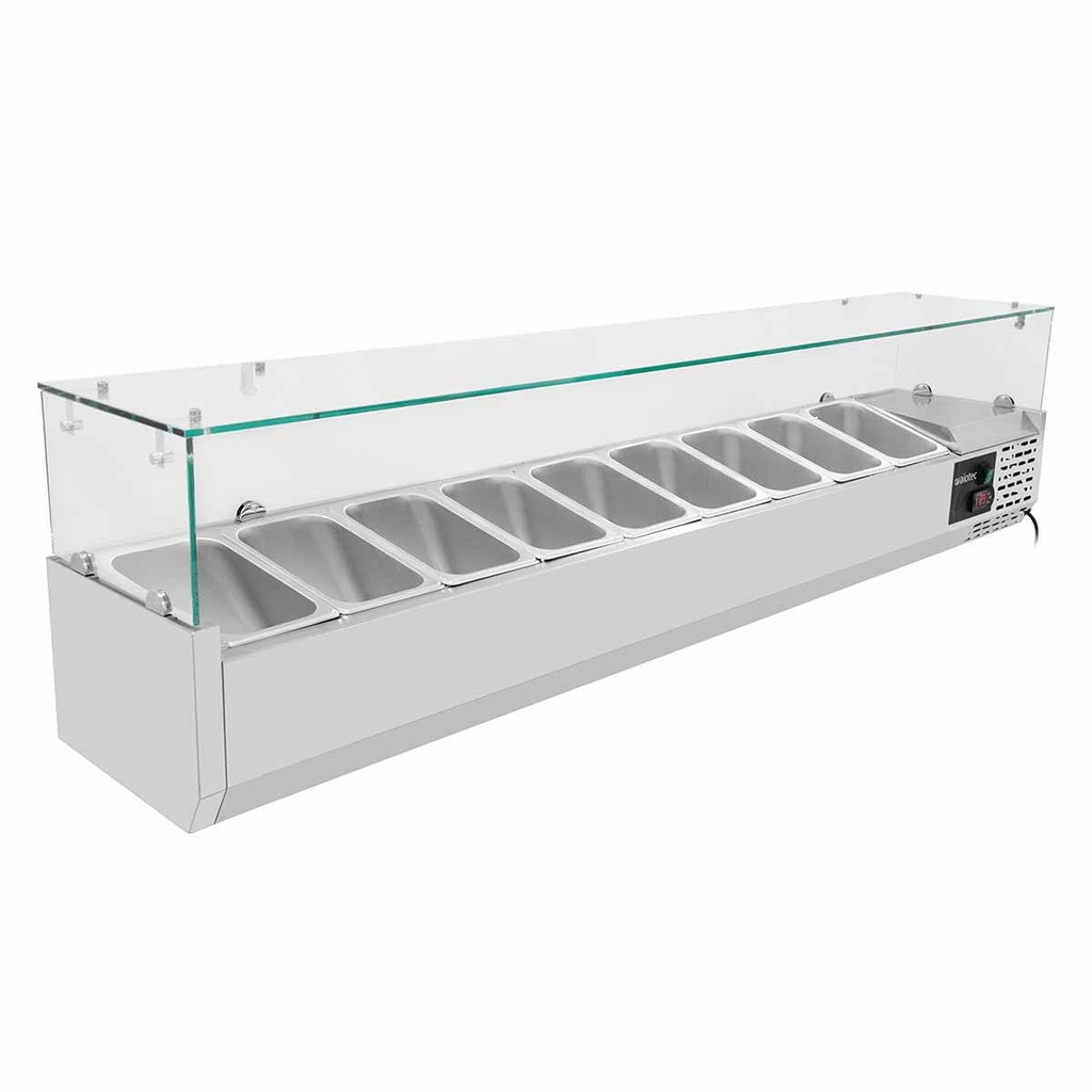 Kühlaufsatz mit Glasabdeckung 10xGN1/4, 2000 x 335 mm