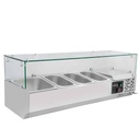 Kühlaufsatz mit Glasabdeckung 3xGN1/3 + 1xGN1/2, 1200 x 395 mm