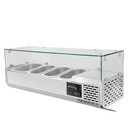 Kühlaufsatz mit Glasabdeckung 3xGN1/3 + 1xGN1/2, 1200 x 395 mm