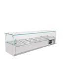 Kühlaufsatz mit Glasabdeckung 4xGN1/3 + 1xGN1/2, 1400 x 395 mm