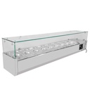 Kühlaufsatz mit Glasabdeckung 9xGN1/3, 2000 x 395 mm