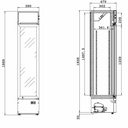 TOPLINE Getränkekühlschrank 1 Tür / 155 Liter mit Leuchtaufsatz "schwarz", 390 x 480 mm